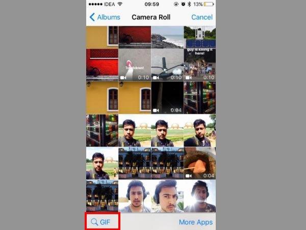 ধাপ ৪। ক্লিক করুন জিফ অপশনে