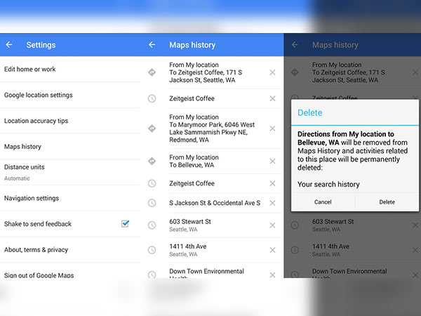 লোকেশান ও লোকেশান হিস্ট্রি ডিলিট করুনঃ