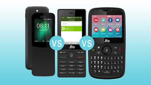 Nokia 8110 4G বনাম JioPhone বনাম JioPhone 2: ফিচারফোন বিভাগে সেরা কে? Nokia 8110 4G বনাম JioPhone বনাম JioPhone 2: ফিচারফোন বিভাগে সেরা কে?