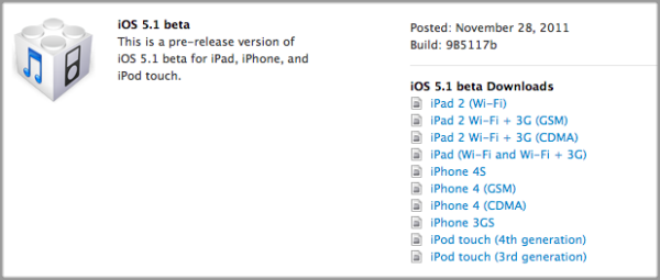 Apple offers an early iOS 5.1 taste for developers