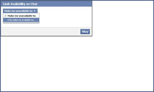How to appear offline on Facebook chat to selected users?