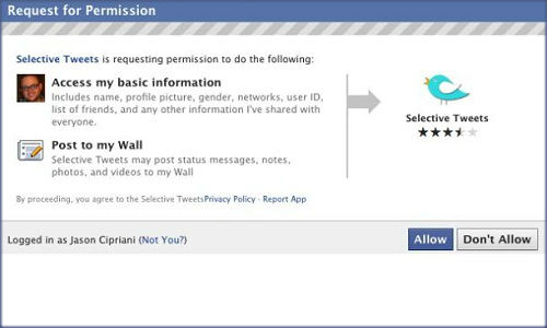 How to post only selected tweets to Facebook?