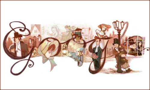 Google doodles Charles Dickens' Birthday