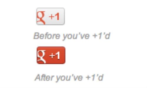 Google +1 button turns red