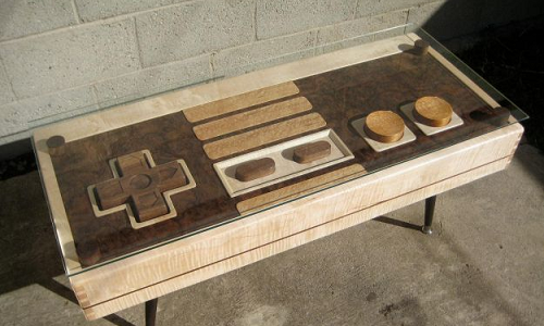 A wooden NES Gaming controller from Mahogany