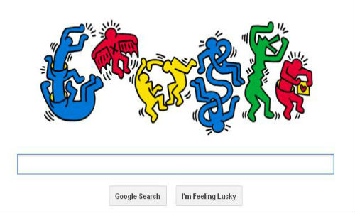 Google doodles 54th birthday of Keith Haring