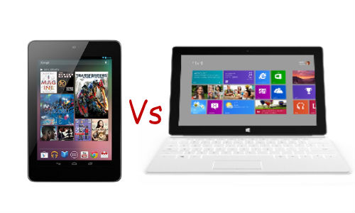 Google Nexus 7 Vs Microsoft Surface RT: Cut Throat Combat of the Operating Systems