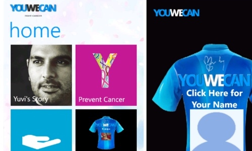 YouWeCan Windows Phone App: Yuvraj Singh Initiative to Fight Against Cancer