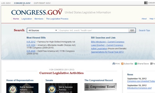 US Congress unveils New Beta Legislative Search Engine