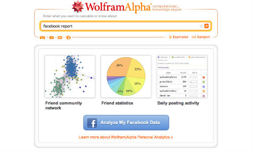 Facebook: Wolfram Alpha Lets Users to Analyze Personal Data on the Social Network