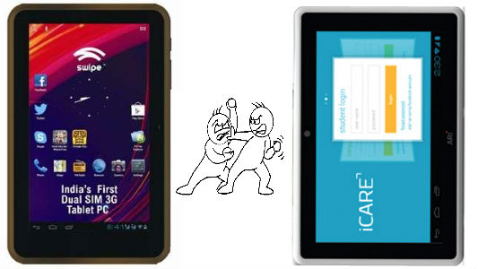 Swipe Tab All in One vs Karbonn Agnee: 3G Android Tablet Fight Begins Now