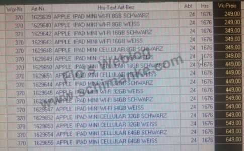 iPad Mini: Price Gets Listed in German Retailer site
