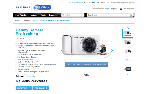 Samsung Galaxy Camera Up For Pre Order in India Starting Today; Is Galaxy S3 Mini Also Coming Soon?