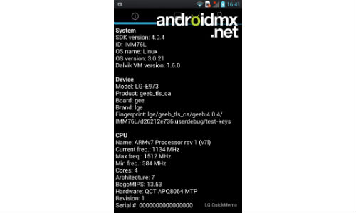 LG Optimus G Processor