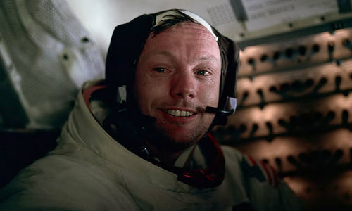 Aldrin took this picture of Armstrong in the cabin after the completion of the EVA.