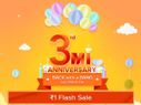 Xiaomi Mi 3rd Anniversary sale in India: Re. 1 flash sale, discounts and more
