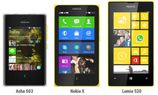 ನೋಕಿಯಾ ಎಕ್ಸ್‌ Vs ಆಶಾ 503 Vs ಲುಮಿಯಾ 520 