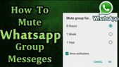 ವಾಟ್ಸಪ್ ಗ್ರೂಪ್ ಮೆಸೆಜ್ ನೋಟಿಫಿಕೇಶನ್ ಮ್ಯೂಟ್ ಮಾಡುವುದು ಹೇಗೆ ಗೊತ್ತೆ?