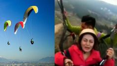 पैराग्लाइडिंग करते वक्त एक महिला का डर देखकर हंसते रह जाएंगे आप, वीडियो हुआ वायरल