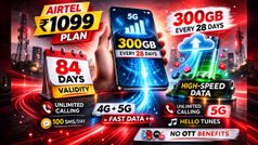 Airtel ₹1099 Prepaid Plan Launch: 84 दिन वैधता और हर 28 दिन में 300GB डेटा