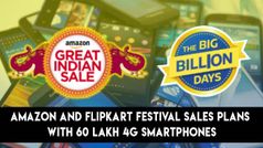 60 లక్షల 4G స్మార్ట్‌ఫోన్ లతో అమెజాన్,ఫ్లిప్‌కార్ట్ ఫెస్టివల్ సేల్స్