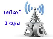 1ജിബി 3ജി ഡാറ്റ വെറും മൂന്നു രൂപയ്ക്ക്: വേഗമാകട്ടേ!