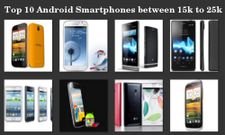 Top 10 Android 4.0, 4.1 Smartphones between Rs 15000 to Rs 25000 in India