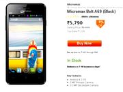 Micromax Bolt A69 Featuring Dual SIM Support Now Available For Rs 5,999