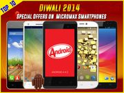 Diwali 2014 Special Offers: Top 10 Micromax Android KitKat Smartphones with Heavy Discounts