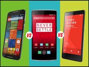 Motorola Moto X (2nd Gen) Vs OnePlus One Vs Xiaomi Redmi Note 4G: The Great Smartphone War of 2014