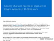 Microsoft To Discontinue Support For Google And Facebook Chat in Outlook Mail