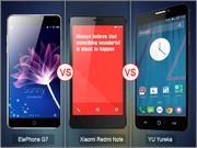 Elephone G7 vs YU Yureka vs Xiaomi Redmi Note: The Battle Under Rs 10,000 Price Tag