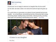 Mark Zuckerberg announces baby girl and initiative to give 99% of fortune to charity