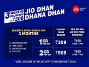 Reliance Jio introduces Dhan Dhana Dhan offer priced from Rs. 309