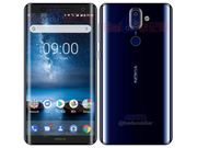 Nokia 9 in Polished Blue color shown off by sketched image