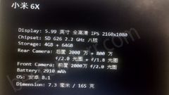 Xiaomi Mi 6X/Mi A2 specs sheet hits the web