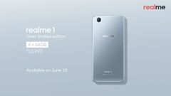 Realme 1 Moonlight Silver 4GB RAM first sale today on Amazon