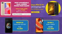 Flipkart Big Billion Day Sale and Amazon Great Indian Festival sale on Xiaomi smartphones