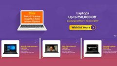 Flipkart Big Billion Day Sale: Get offers up to Rs. 50,000 off on popular laptops