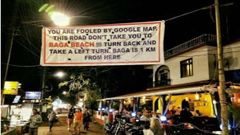 Netizens put a banner in Goa to stop using Google Maps for specific location