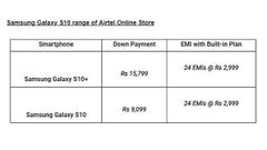 Samsung Galaxy S10 series now available on Airtel Online Store at down payments as low as Rs. 9099