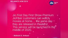 Jio First Day First Show For JioFiber Premium Subscribers Explained