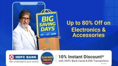 Flipkart Big Saving Days Sale: Up to 80% Off On Electronics And Accessories