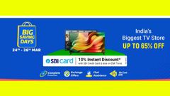 Flipkart Big Saving Days Electronics Sale: Upto 65% Off On Smart TVs