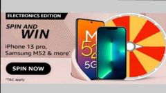Amazon Electronics Edition Spin & Win Quiz Answers: Win iPhone 13 Pro, Galaxy M52, And More