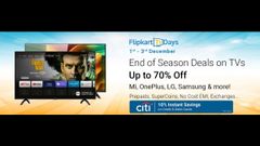 Flipkart TV Days Sale: Up To 70% Discount Offers On Best Smart TVs