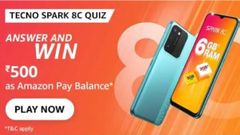 Amazon Tecno Spark 8C Quiz Answers: Win Rs. 500