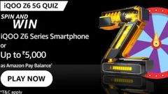 Amazon iQOO Z6 5G Spin And Win Quiz Answer: Get Rs. 5,000