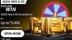 Amazon iQOO Neo Series Smartphone Spin And Win Quiz: Win Free iQOO Neo 6 5G And More