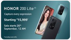 Honor 200 Lite with MediaTek Dimensity 6080 SoC, 90Hz AMOLED Display Launched in India: Price, Specs, Offers